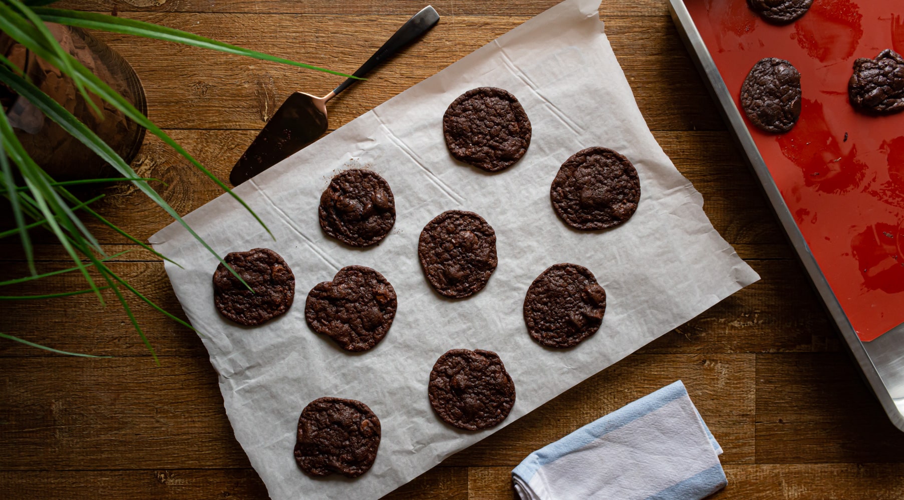 cookies triplos de chocolate