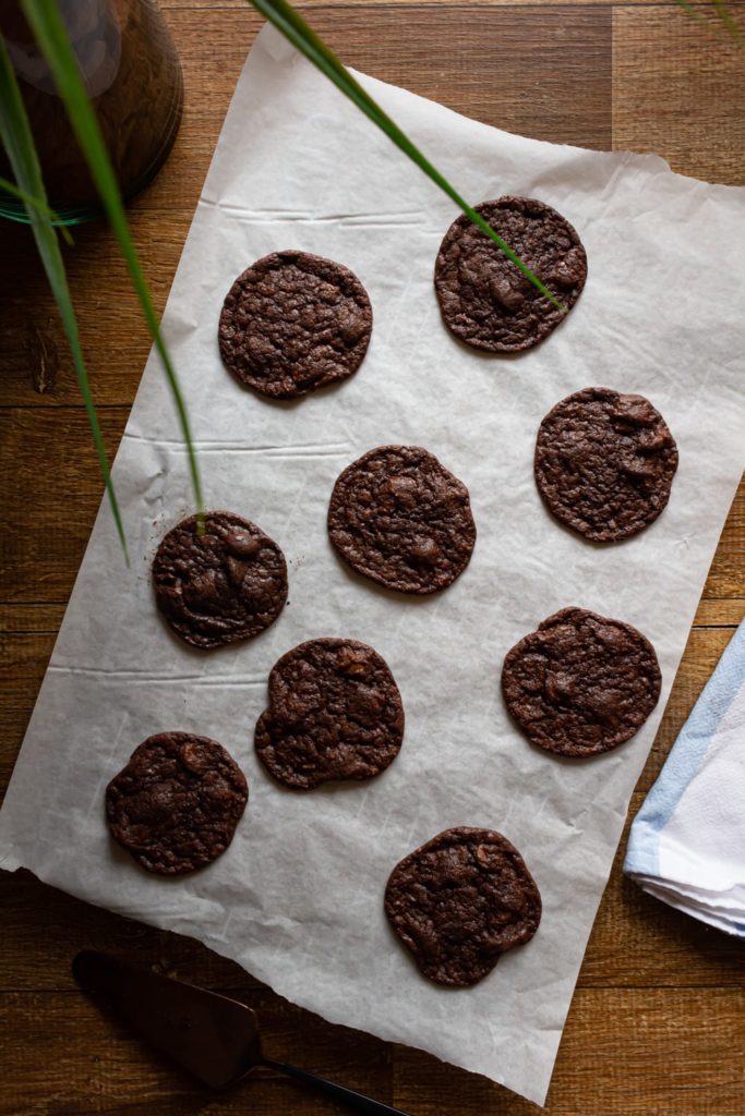 cookies triplos de chocolate