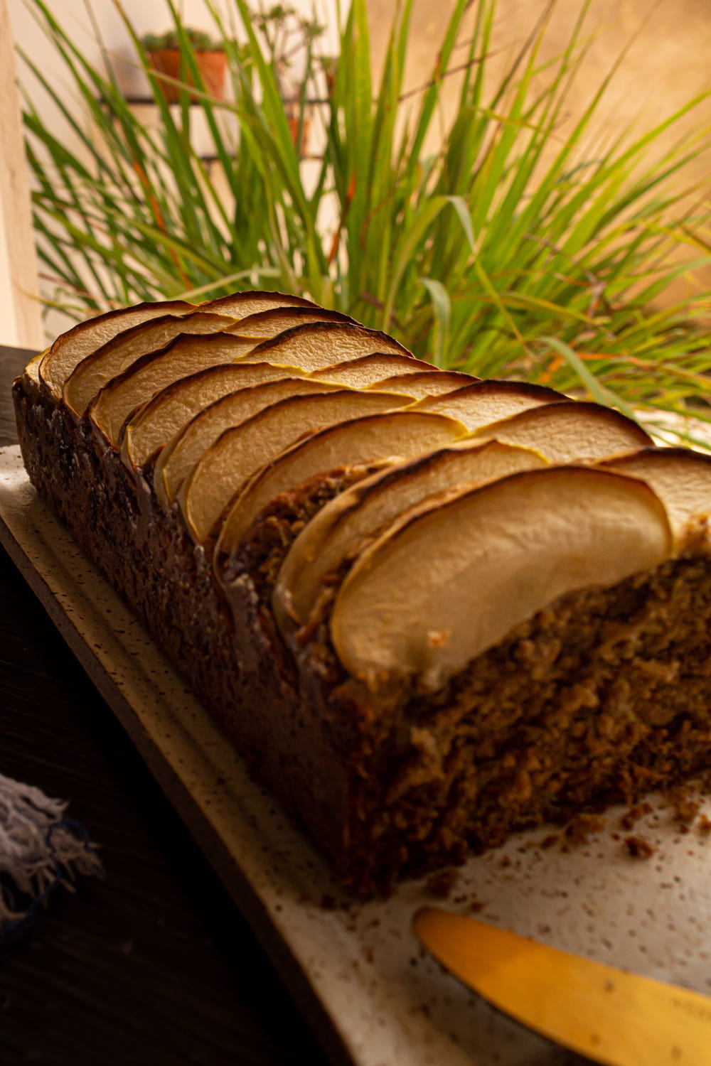 bolo de maçã verde