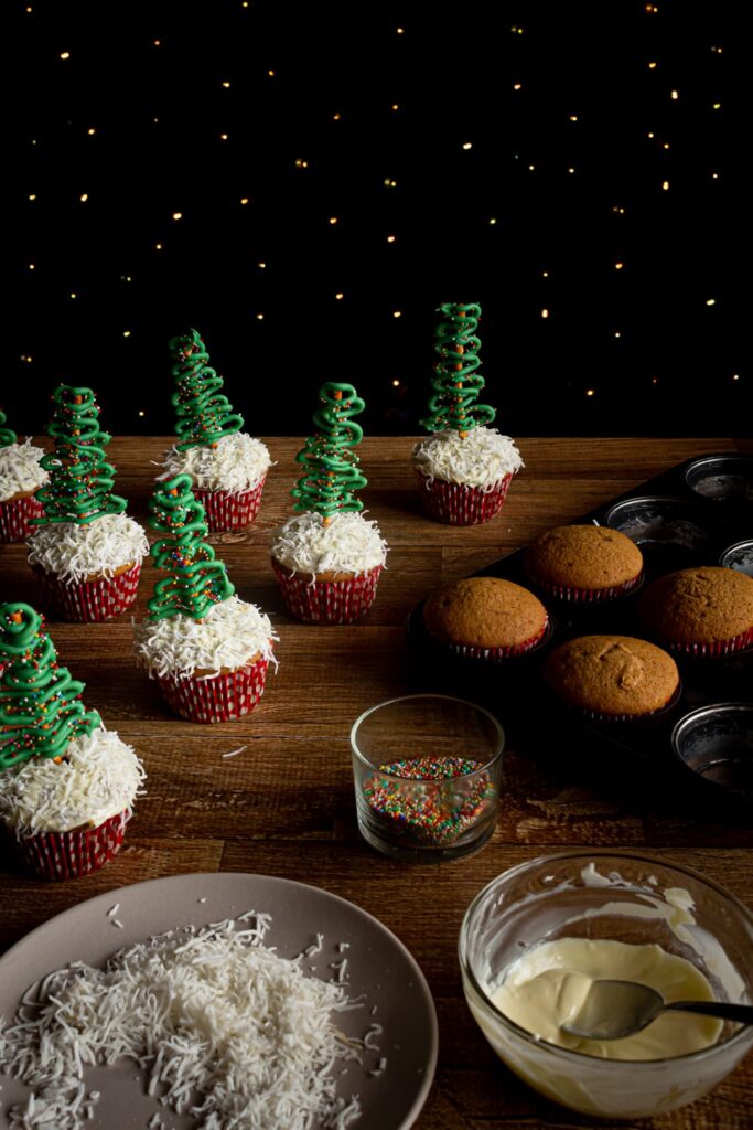 cupcakes árvores natal