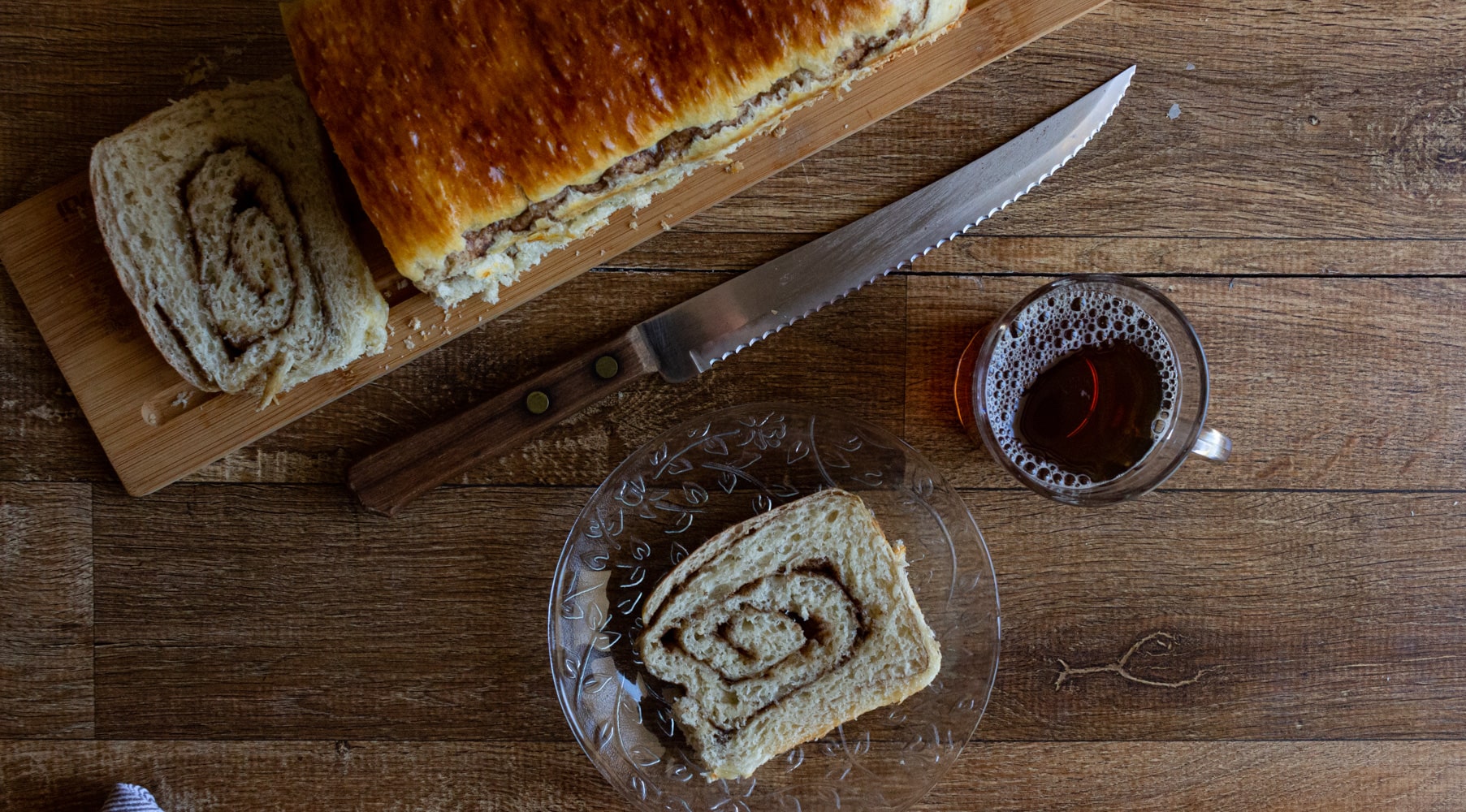pão espiral de canela