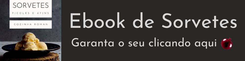 banner de propaganda do ebook de sorvetes com a foto da capa do ebook, que é a foto de bolas de sorvete de creme num prato azul escuro, e o texto "ebook de sorvetes, garanta o seu clicando aqui"